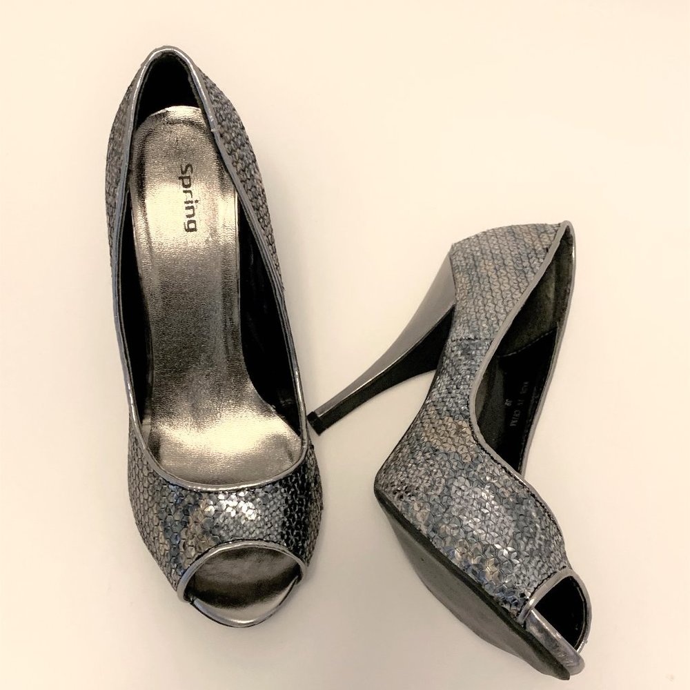 Spring Sequin Heels - Picture 2 of 3